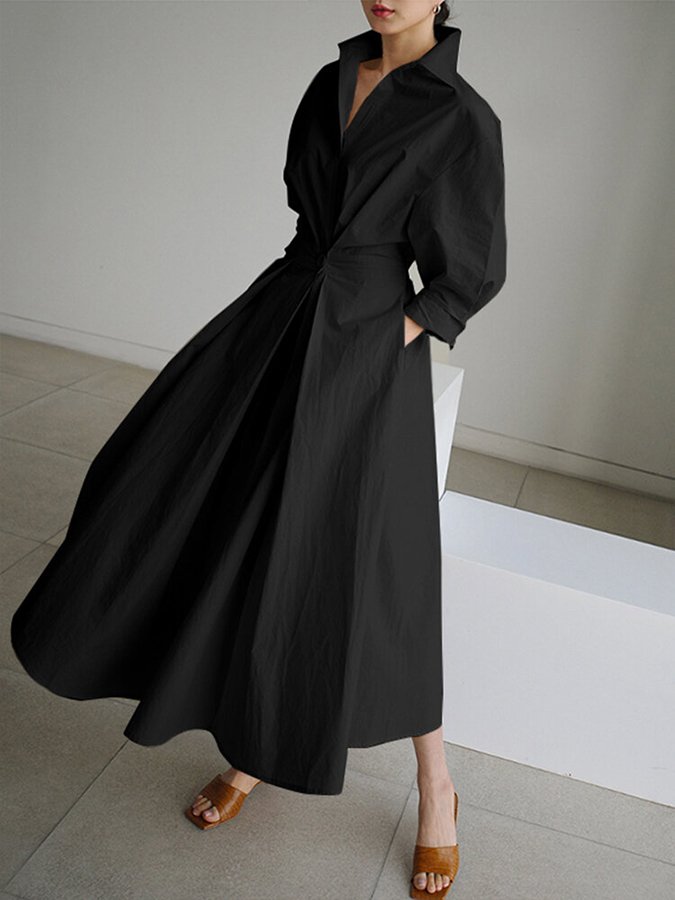 Elegant Midi Dress with Buttons