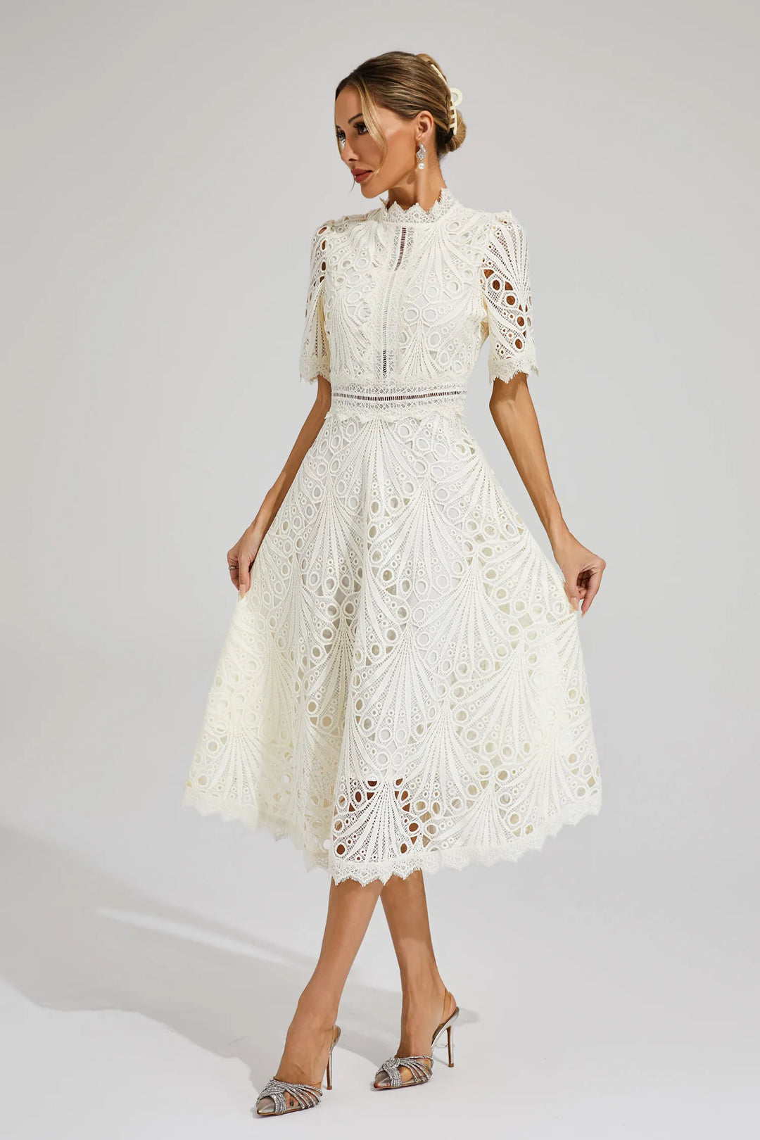 Lexi | Chic Lace Midi Dress for Her