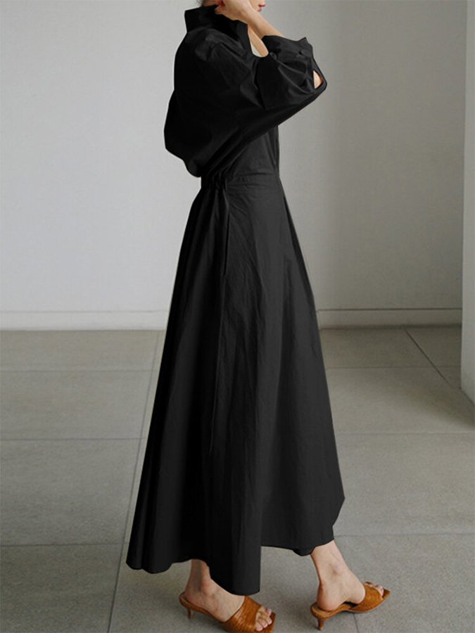 Elegant Midi Dress with Buttons