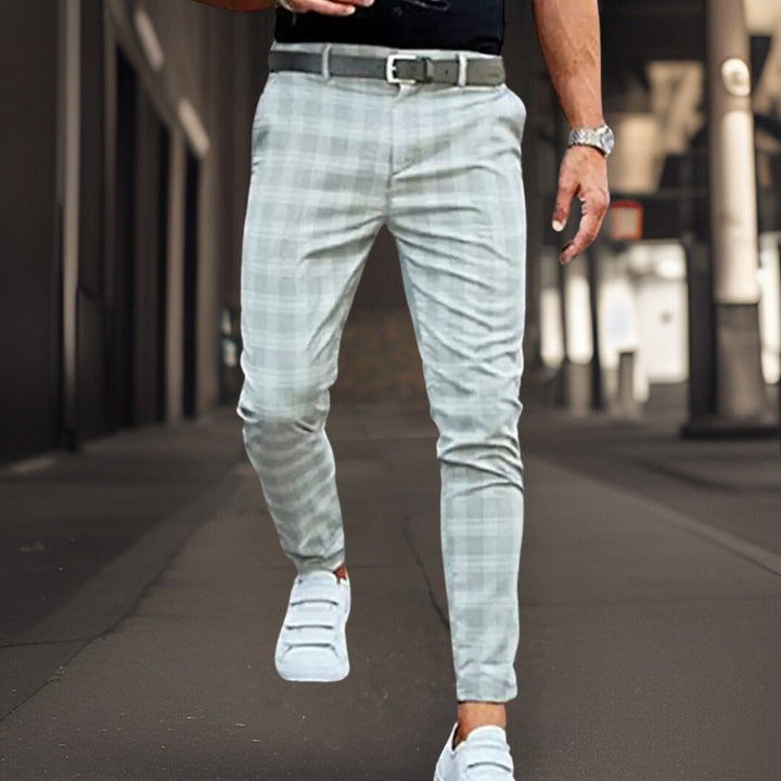 Men's Comfortable Checkered Chino Pants
