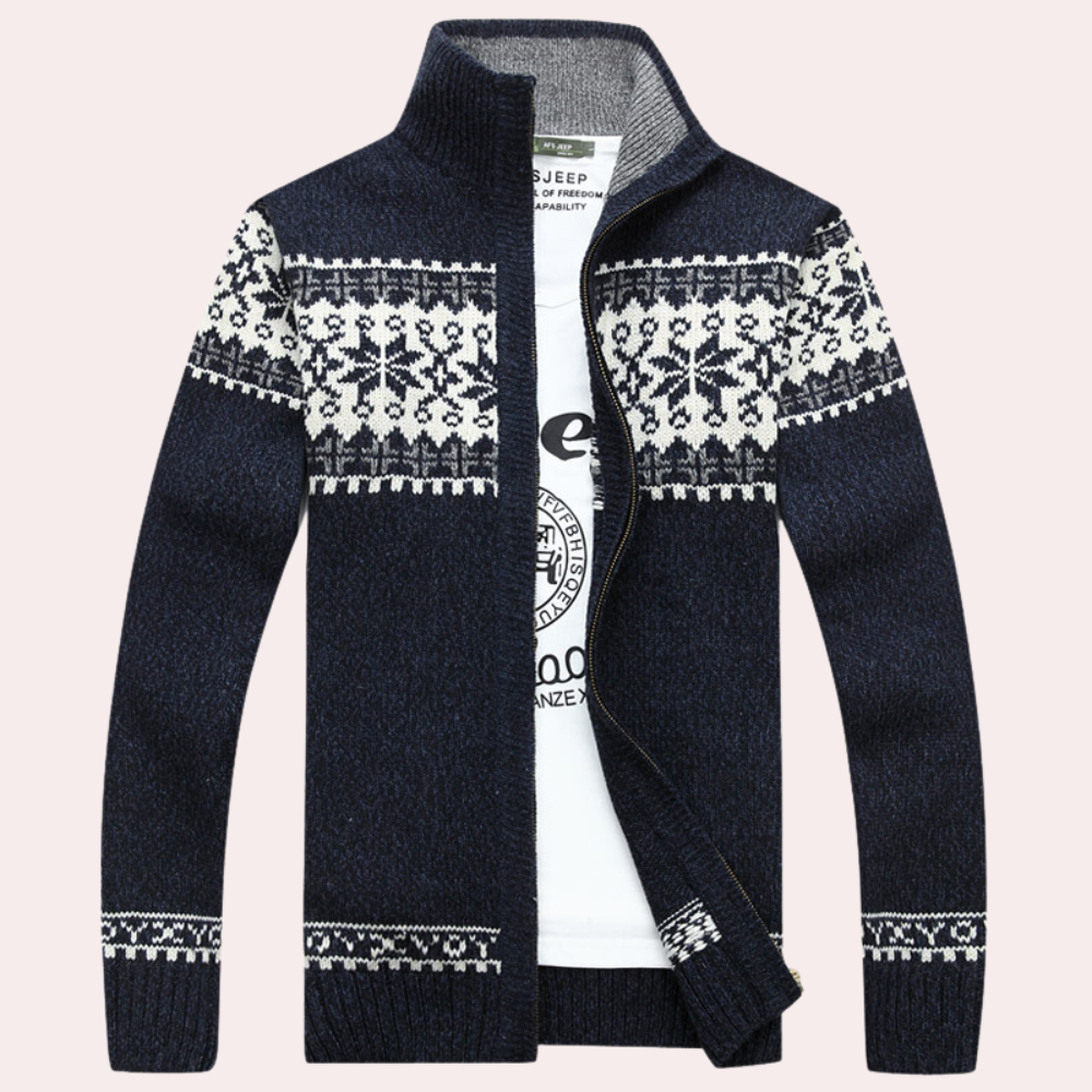Zane | Classic Stand Collar Cardigan for Men