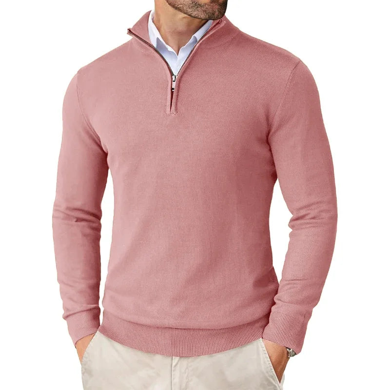 Edward | Men's Sweater with Zippered Collar | Soft Cotton Blend