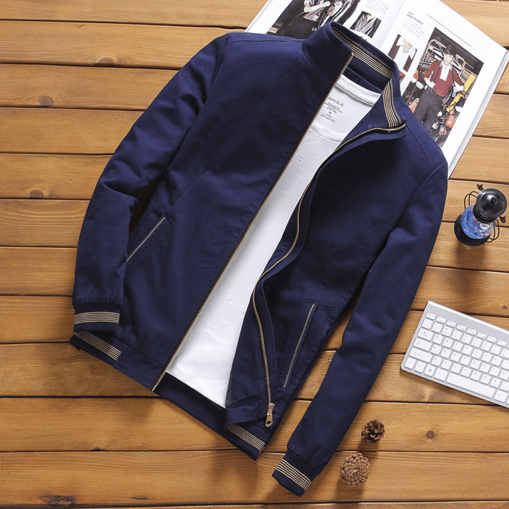 Easy-Going Zip-Up Bomber Jacket for Men