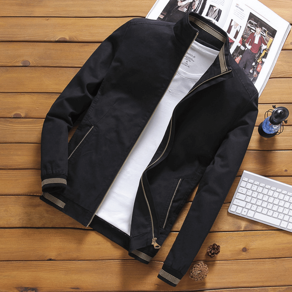 Easy-Going Zip-Up Bomber Jacket for Men