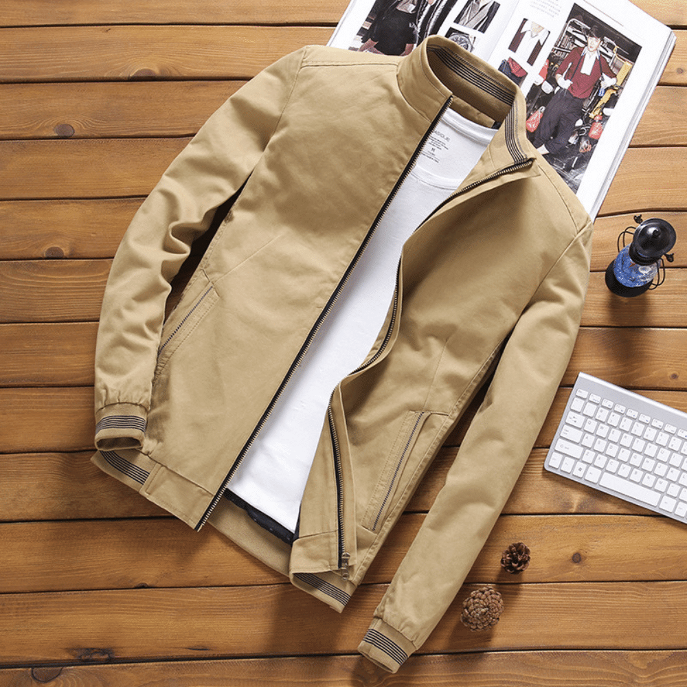 Easy-Going Zip-Up Bomber Jacket for Men