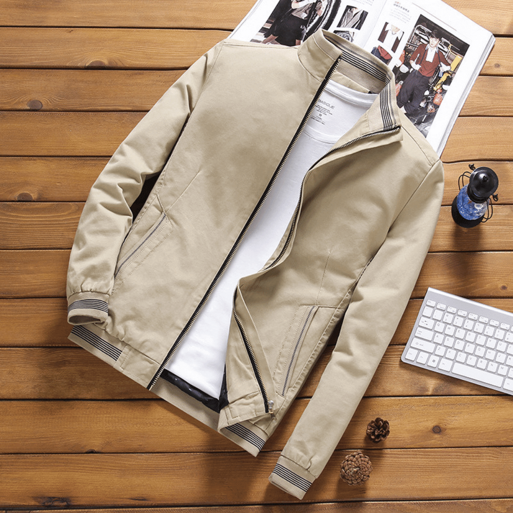 Easy-Going Zip-Up Bomber Jacket for Men