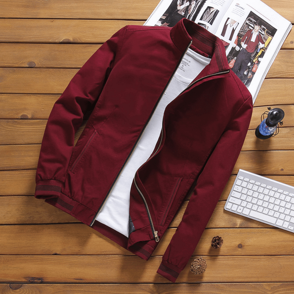 Easy-Going Zip-Up Bomber Jacket for Men