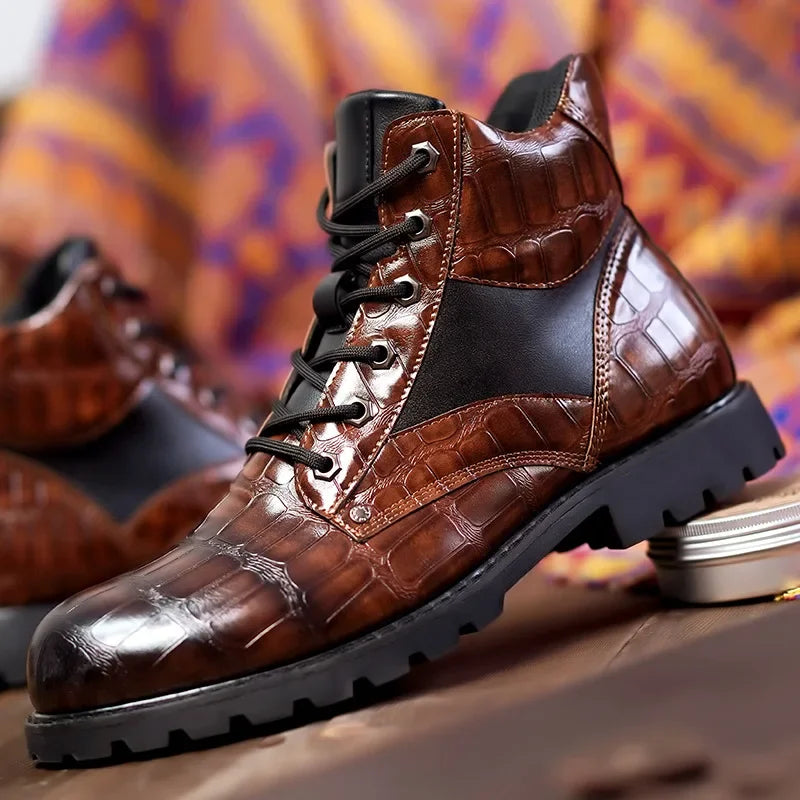 Matthew | Men's Elegant Crocodile Leather Boots