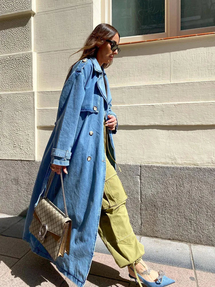 Lily | Blue Trenchcoat for Women with Belt