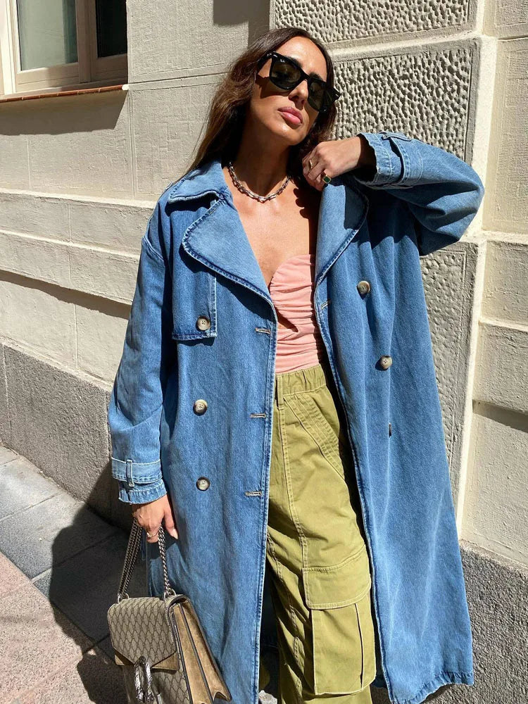 Lily | Blue Trenchcoat for Women with Belt