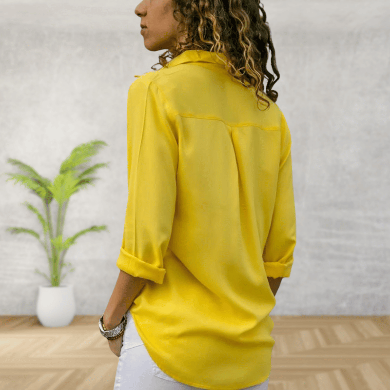 Evelina | Elegant Rolled-Sleeve Button-Up Shirt