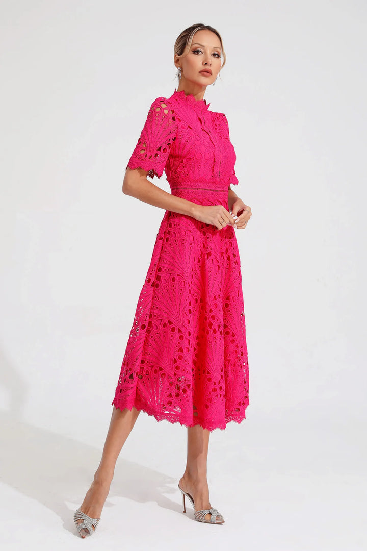 Lexi | Chic Lace Midi Dress for Her