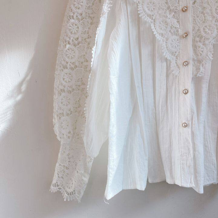 Elegant Women's Blouse with Lace Detailing