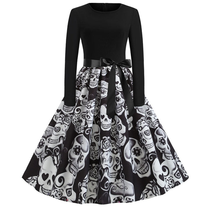 Gothic Cartoon Print Halloween Costume | Midi