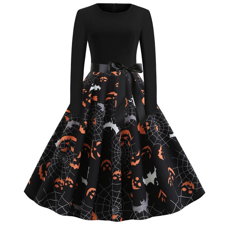 Gothic Cartoon Print Halloween Costume | Midi
