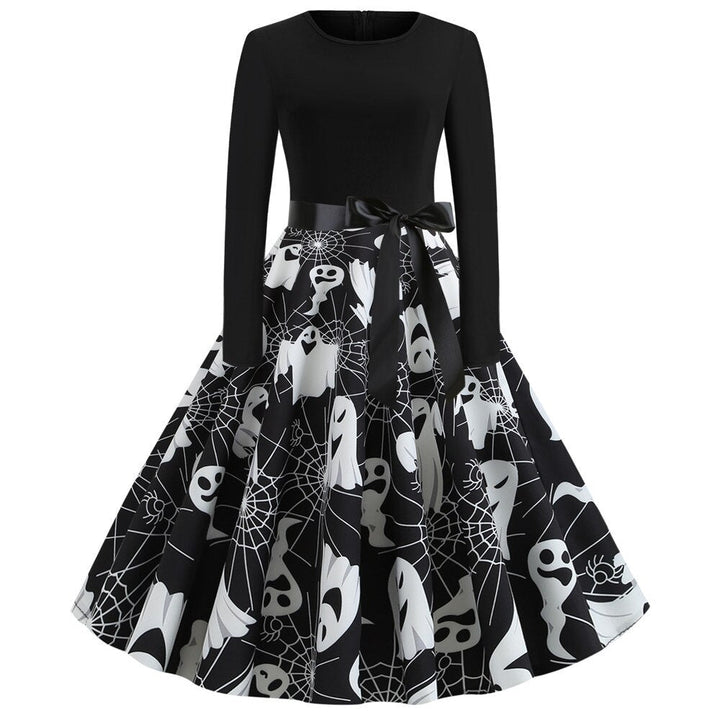 Gothic Cartoon Print Halloween Costume | Midi