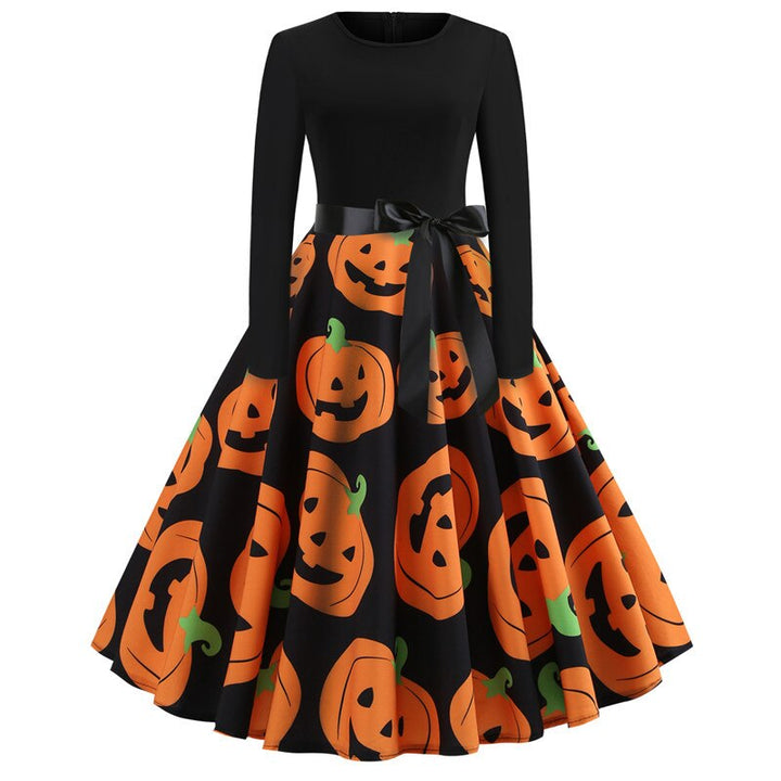 Gothic Cartoon Print Halloween Costume | Midi
