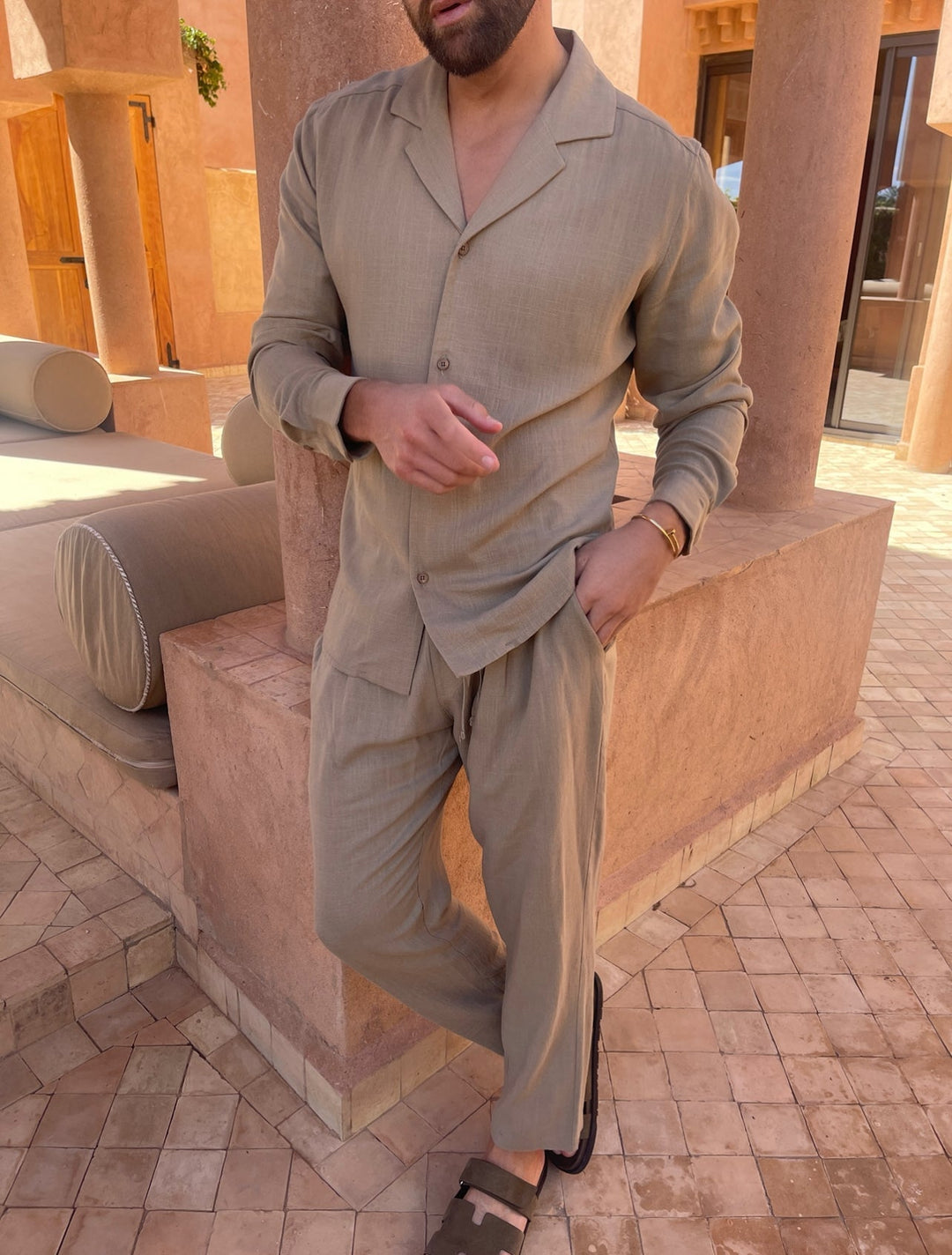 Lightweight Breathable Men's Linen Lounge Set