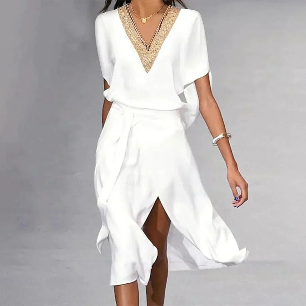 Isabella | Eco-Friendly V-Neck Dress with Flattering Fit