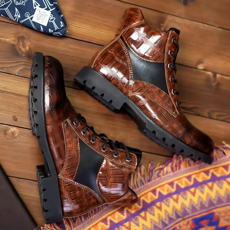 Matthew | Men's Elegant Crocodile Leather Boots