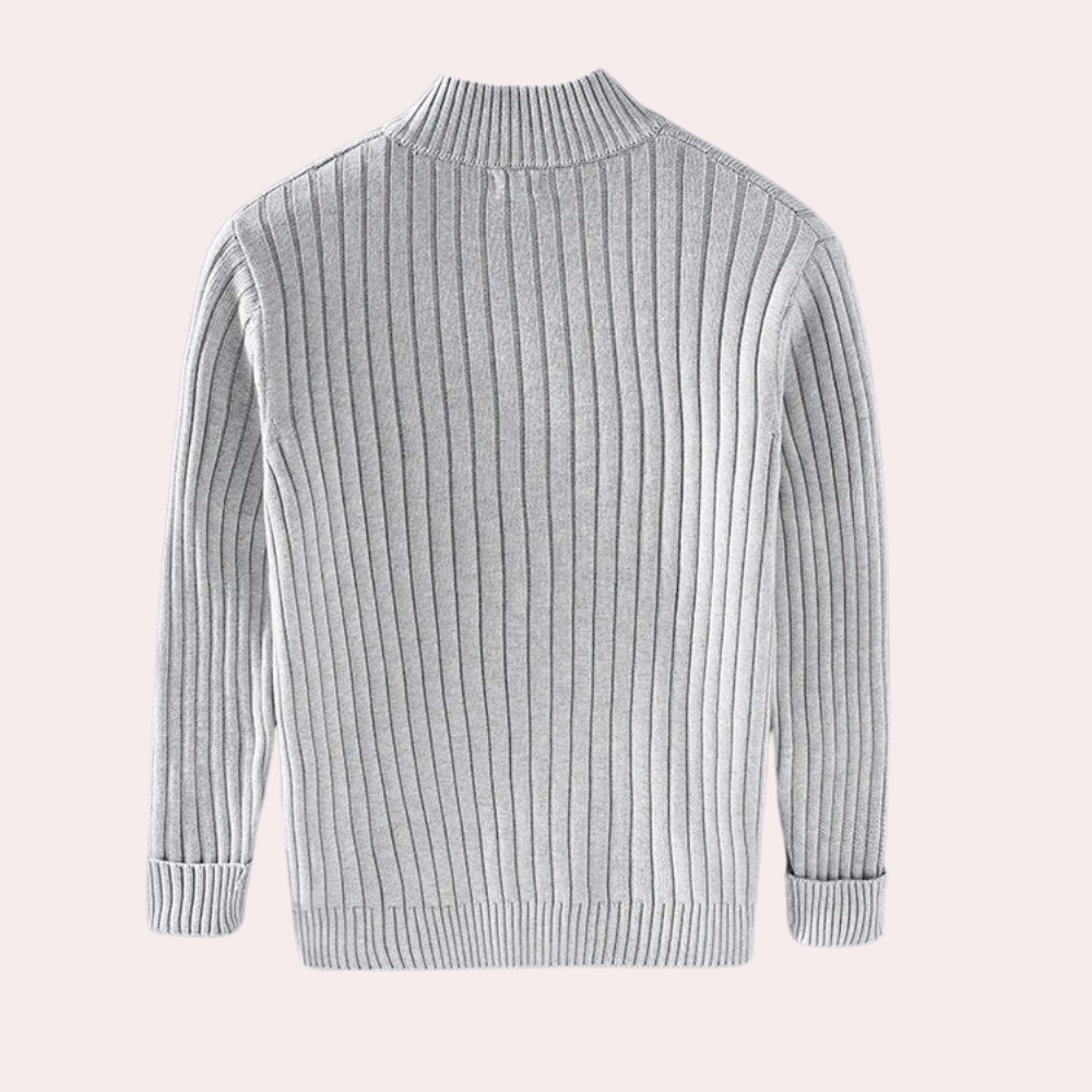 Silas | Modern Knitted Zipper Cardigan for Men