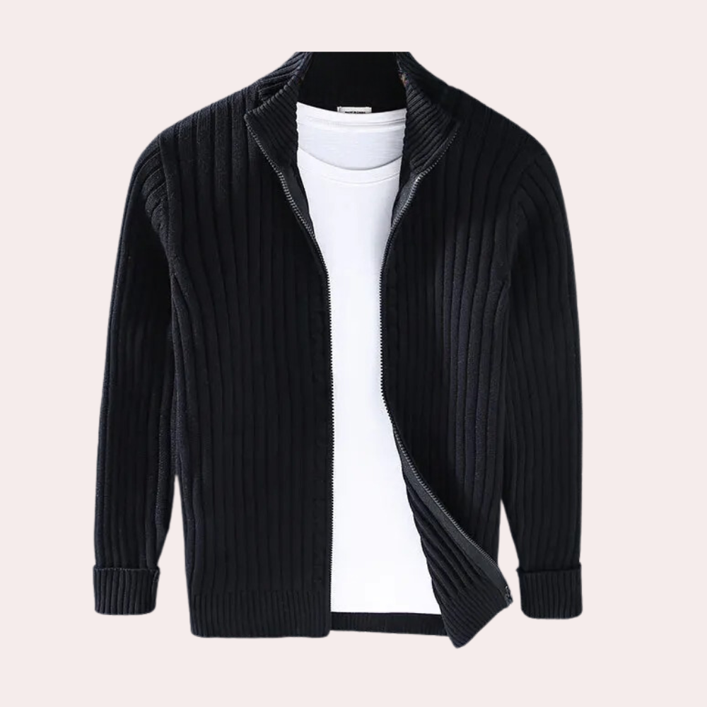 Silas | Modern Knitted Zipper Cardigan for Men