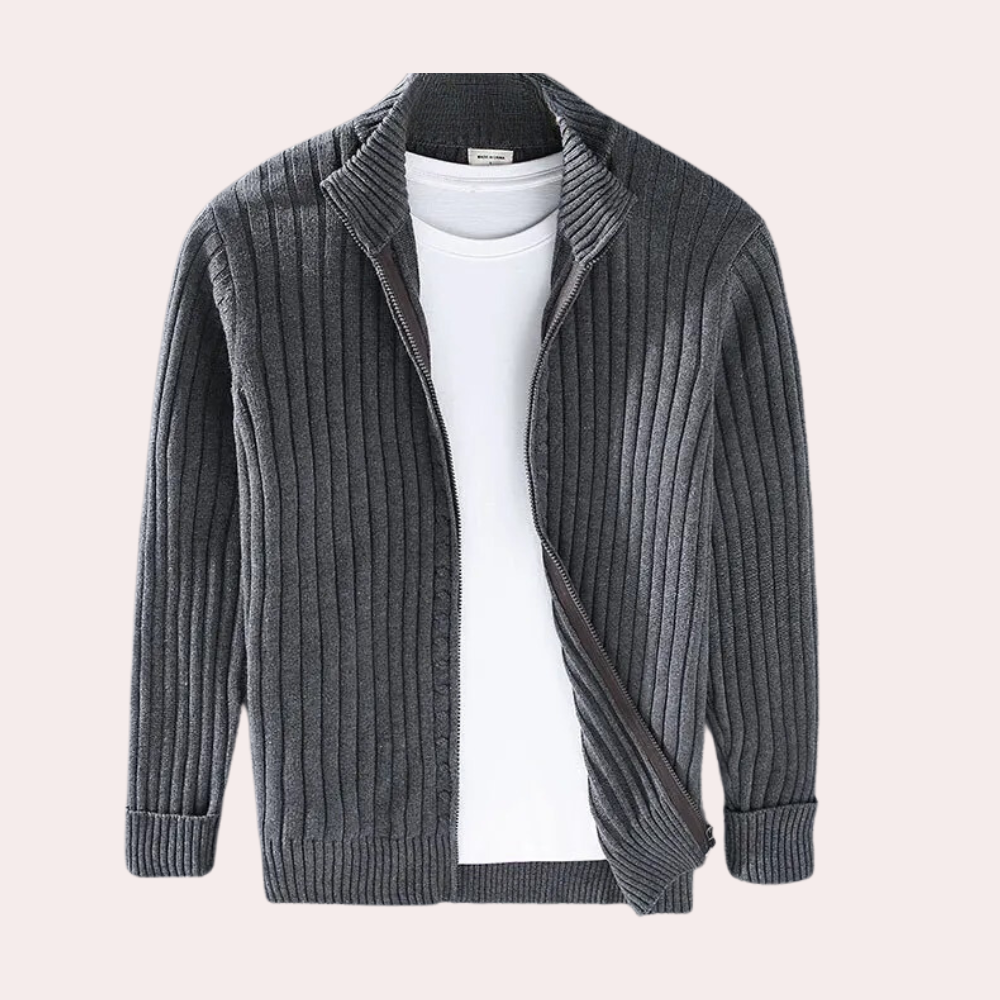 Silas | Modern Knitted Zipper Cardigan for Men