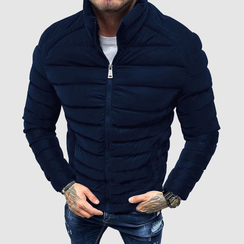 Oliver | Padded winter jacket with high collar for men