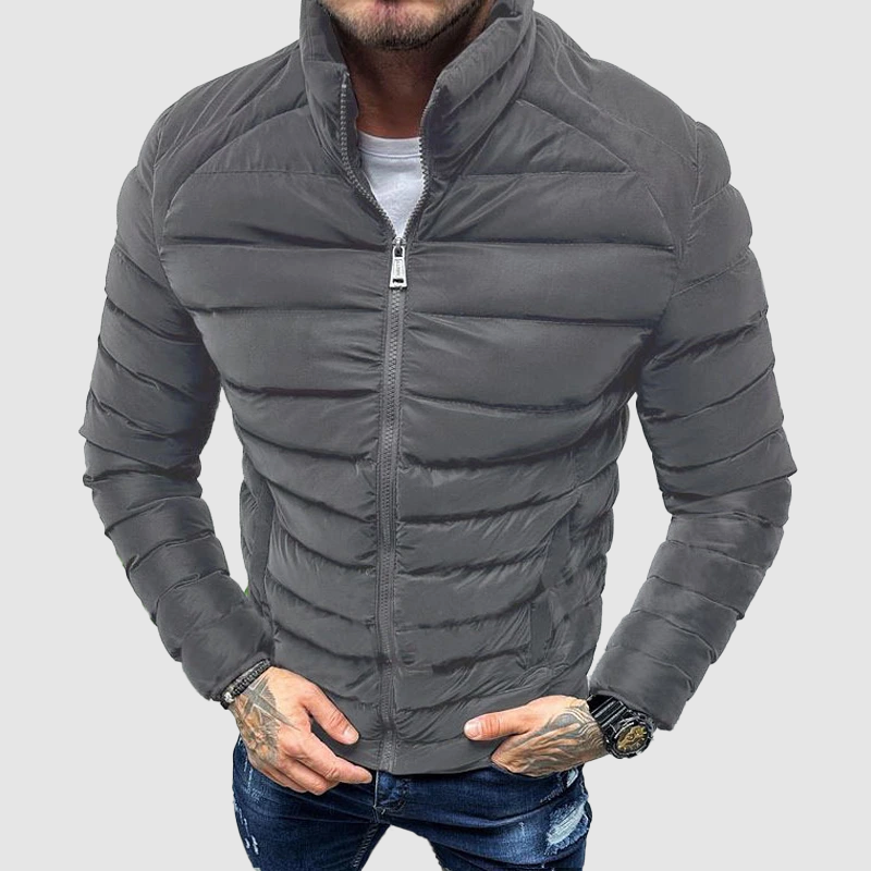 Oliver | Padded winter jacket with high collar for men
