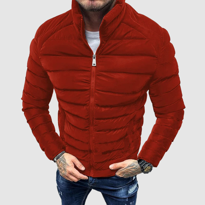 Oliver | Padded winter jacket with high collar for men