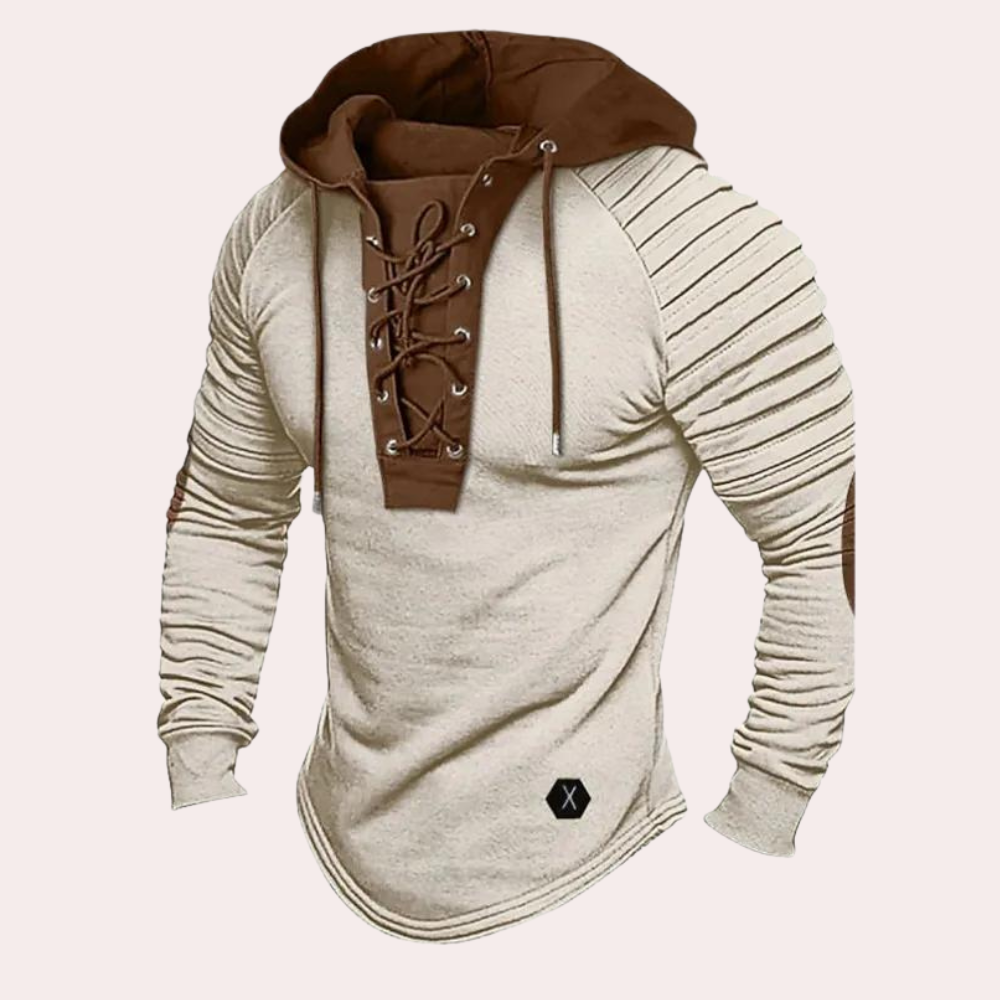 Albert | Men's Modern Lace-Up Hoodie with Hood