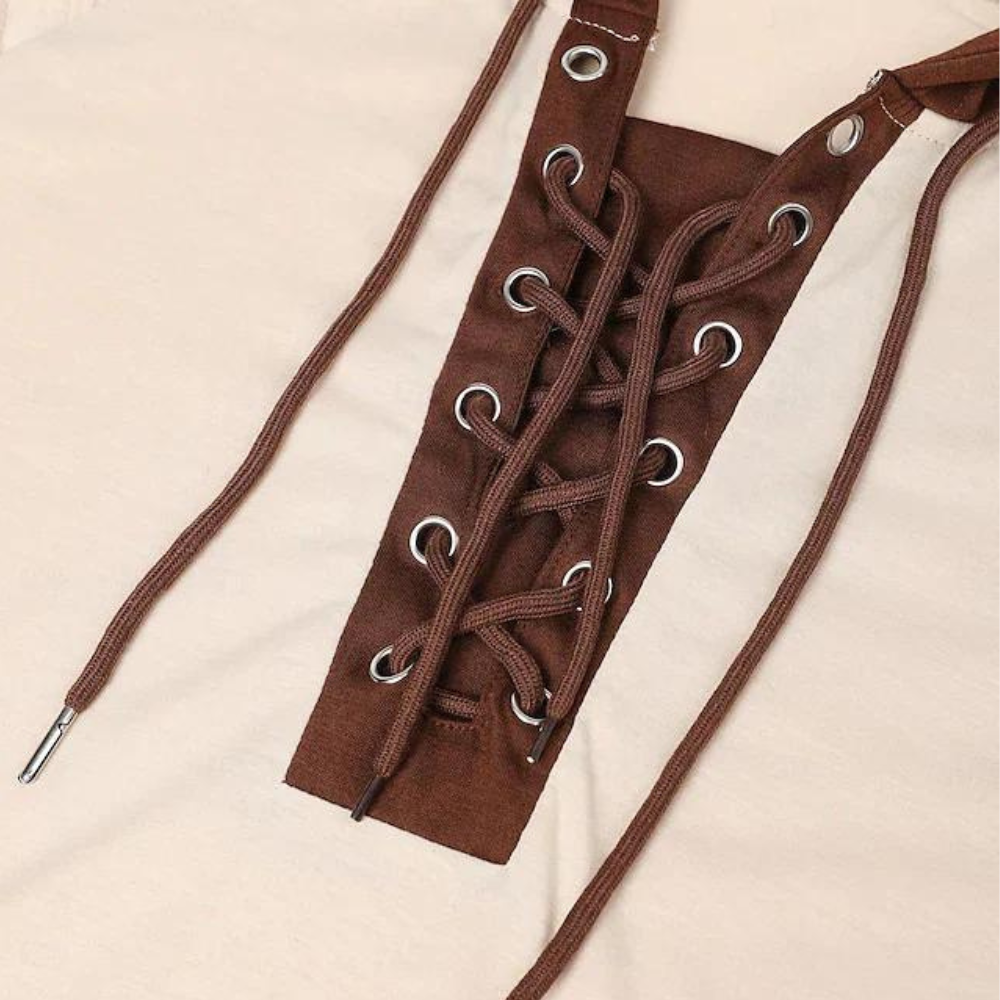 Albert | Men's Modern Lace-Up Hoodie with Hood