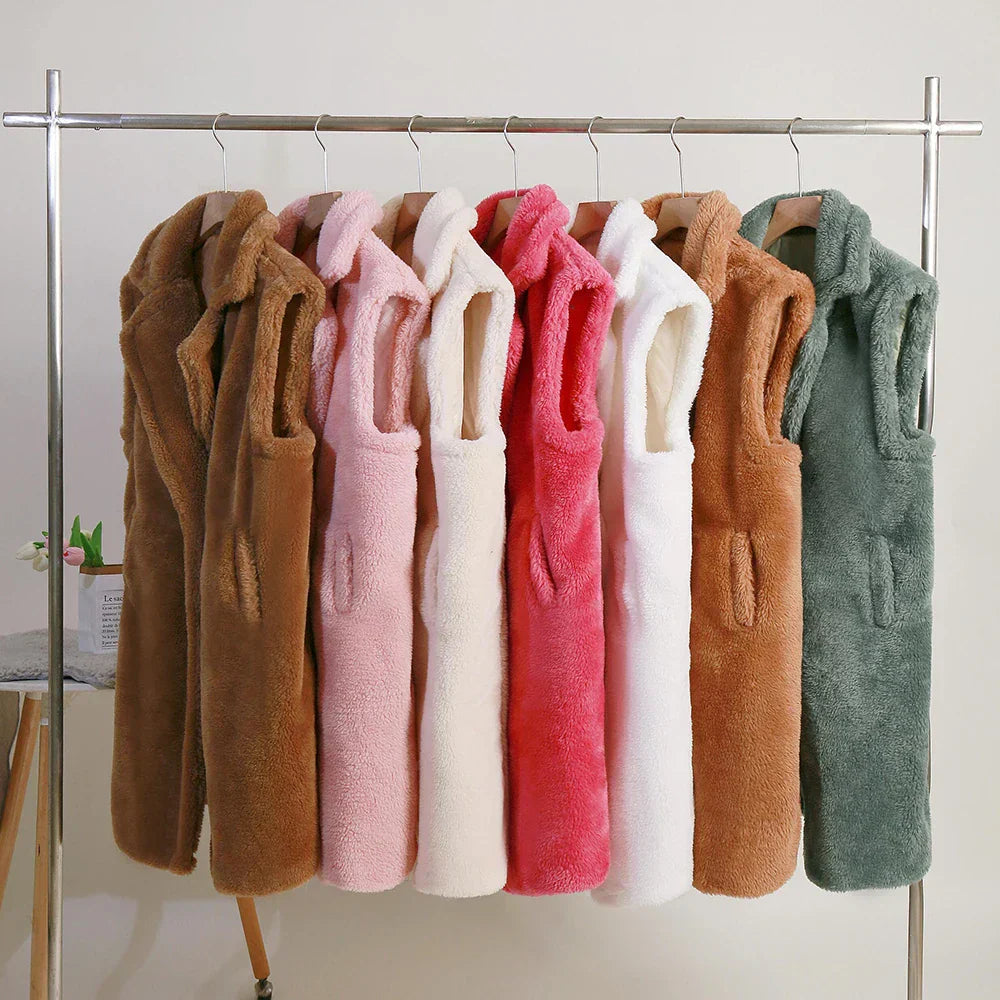 Ava | Sleeveless Teddy Jacket for Layered Look
