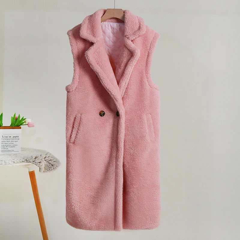Ava | Sleeveless Teddy Jacket for Layered Look