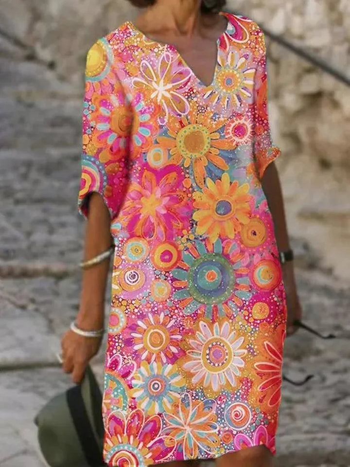 Floral V-Neck Dress for Women