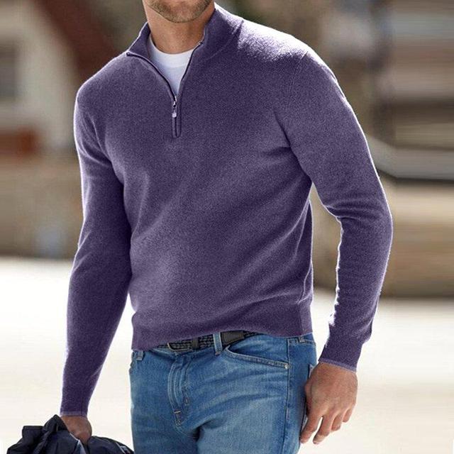 Aiden | Men's V-Neck Sweater with Zipper Detailing