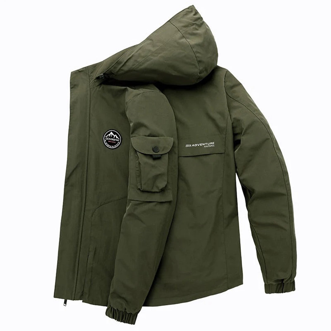 Eli | Men's Waterproof Rain Jacket with Hood | Lightweight Bomber Style