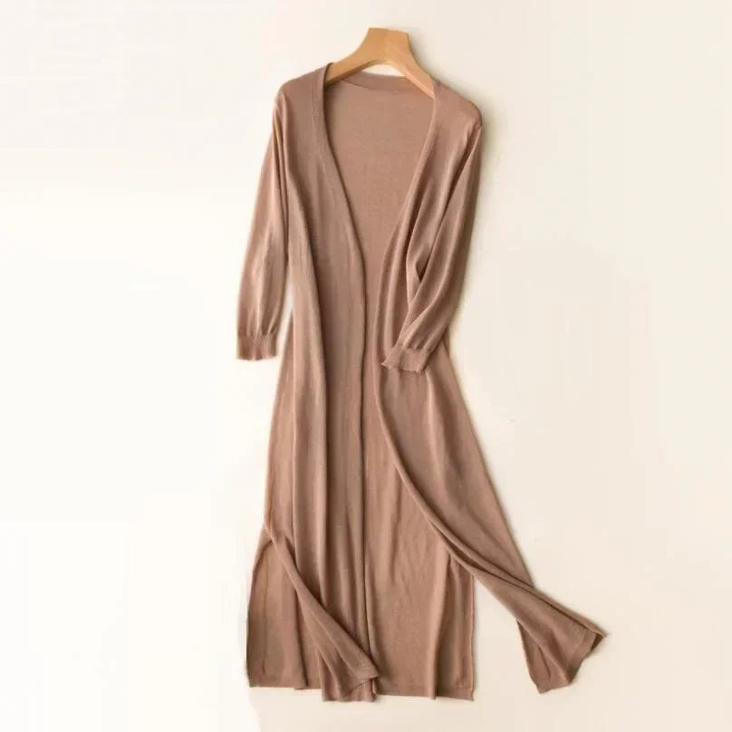 Maya | Women's Lightweight Long Cardigan with Open Front