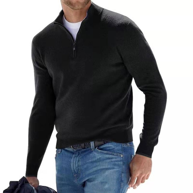Aiden | Men's V-Neck Sweater with Zipper Detailing