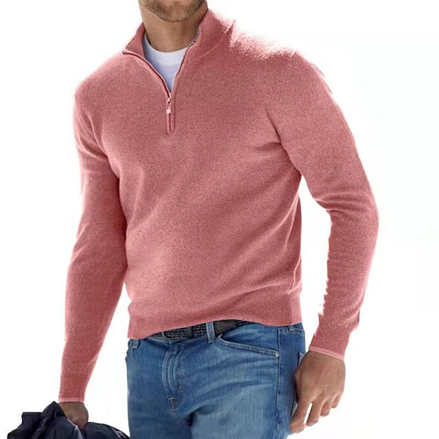Aiden | Men's V-Neck Sweater with Zipper Detailing