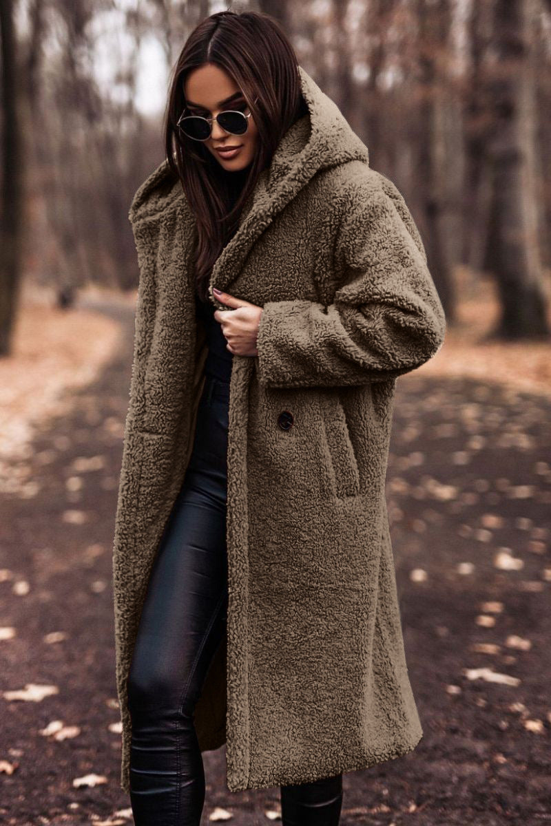 Lily | Long Teddy Coat with Hood