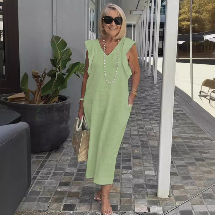 Hallie | Chic Sleeveless Linen Dress for Sun
