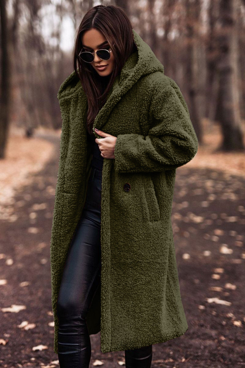 Lily | Long Teddy Coat with Hood