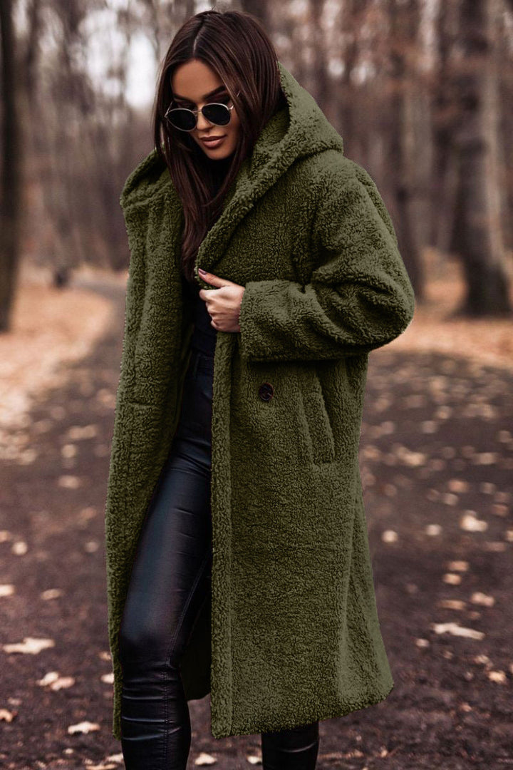 Lily | Long Teddy Coat with Hood