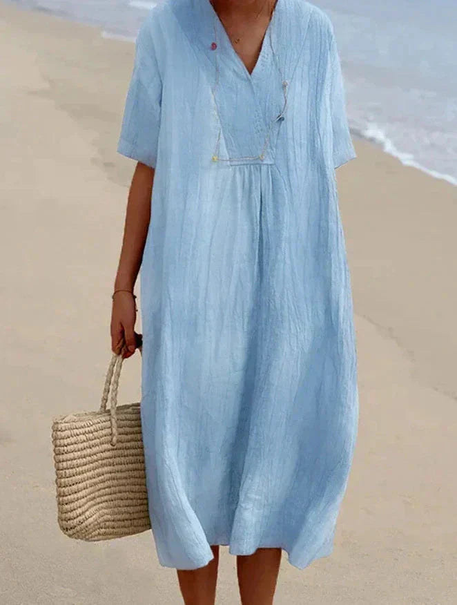 Elegant Summer Dress with V-Neck