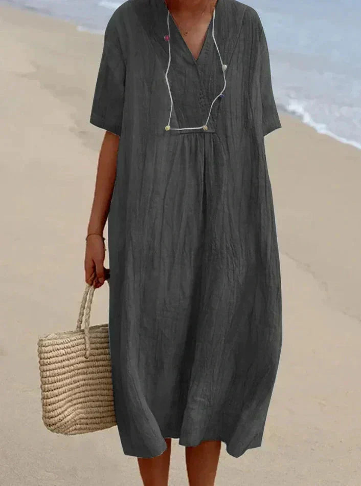 Elegant Summer Dress with V-Neck