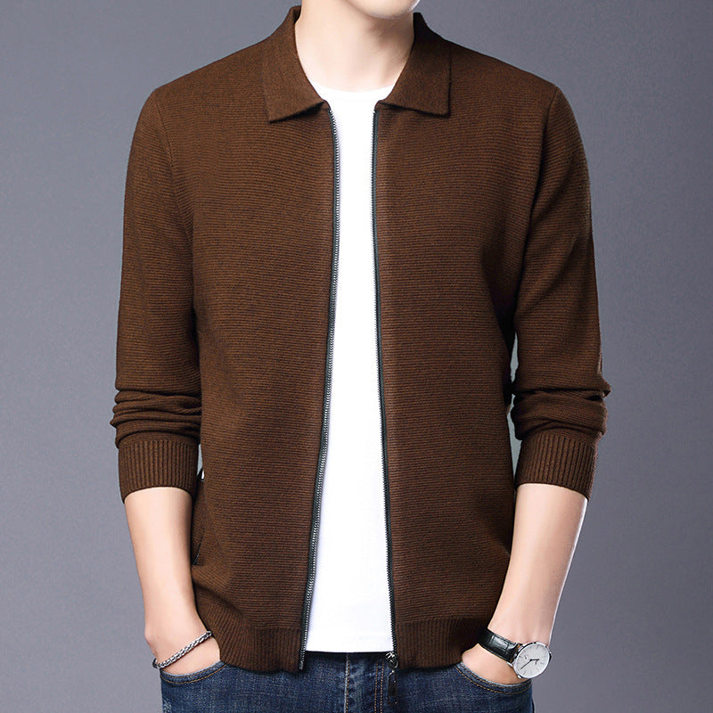 Michael | Men's Slim Wool Zip Cardigan