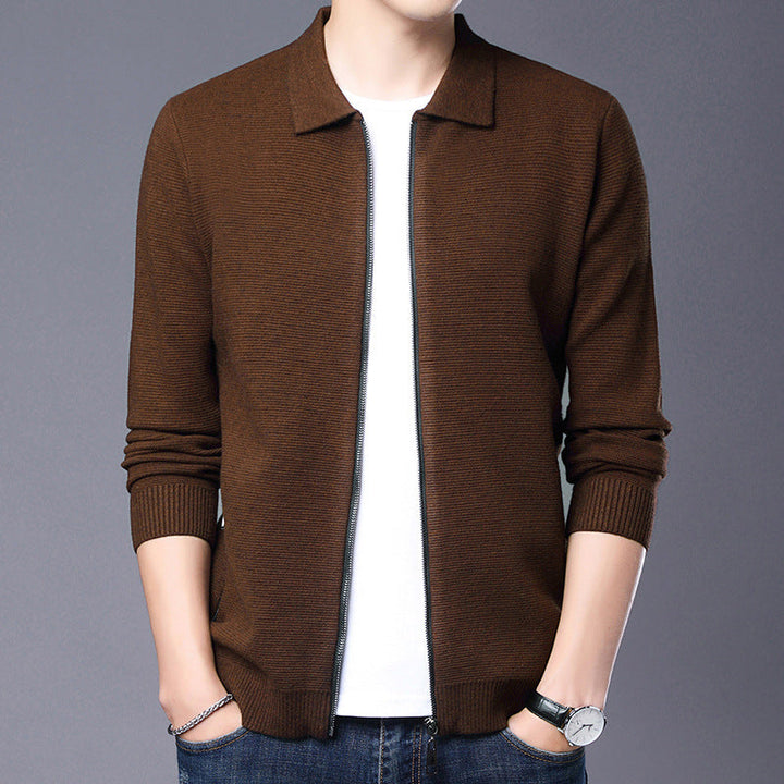 Michael | Men's Slim Wool Zip Cardigan