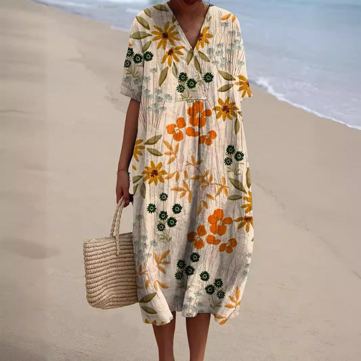 Floral Pattern Dress in Vibrant Colors
