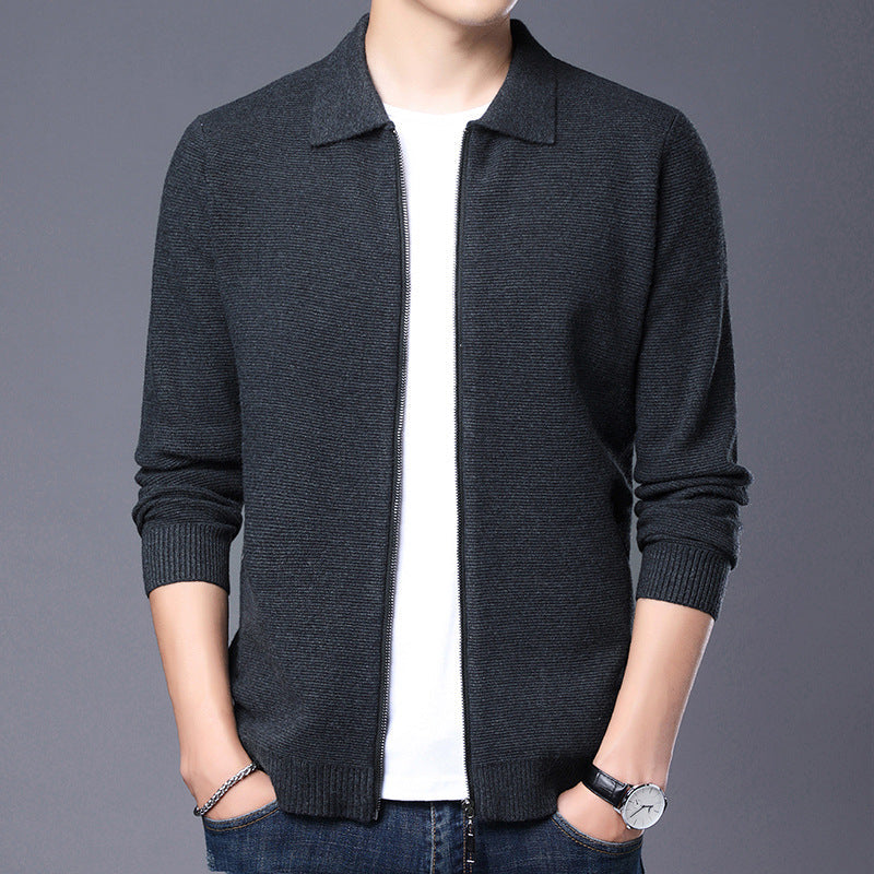 Michael | Men's Slim Wool Zip Cardigan